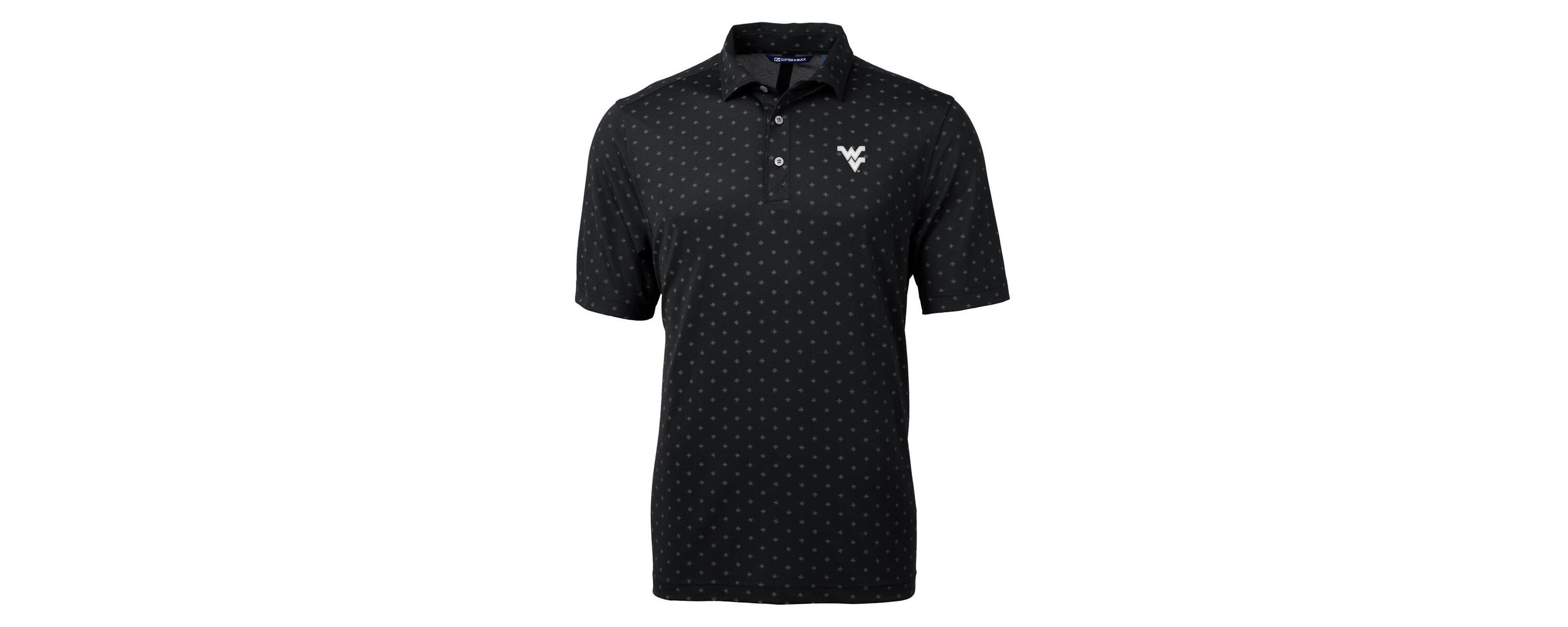 NCAA West Virginia Mountaineers Virtue Eco Pique Tile Print Polo