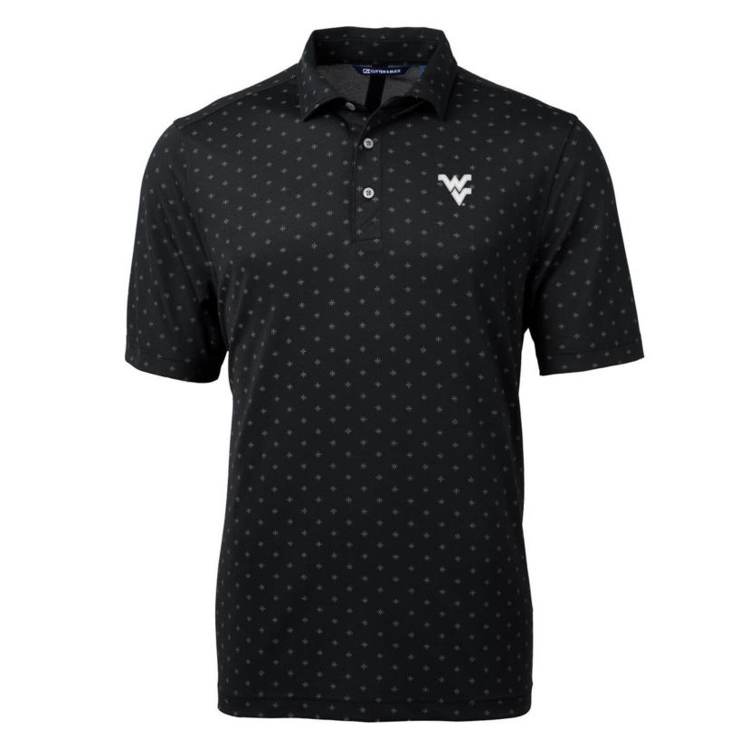 NCAA West Virginia Mountaineers Virtue Eco Pique Tile Print Polo