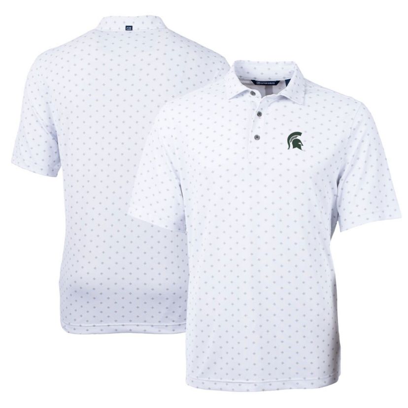 NCAA Michigan State Spartans Virtue Eco Pique Tile Print Polo