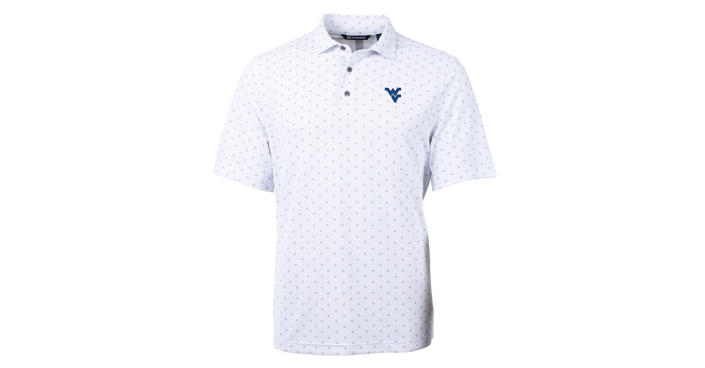 NCAA West Virginia Mountaineers Virtue Eco Pique Tile Print Polo