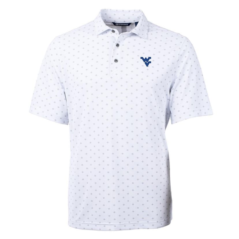NCAA West Virginia Mountaineers Virtue Eco Pique Tile Print Polo