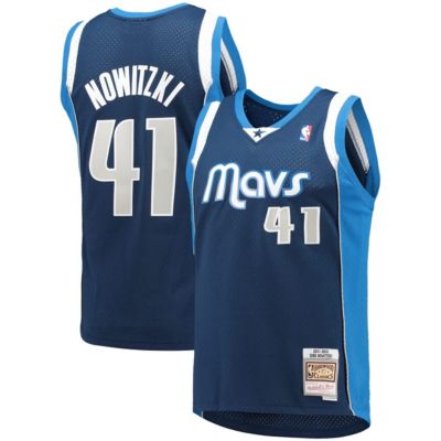 Mitchell & Ness Men's NBA Dirk Nowitzki Dallas Mavericks 2011/12 Hardwood Classics Swingman Jersey, Navy Blue, XL