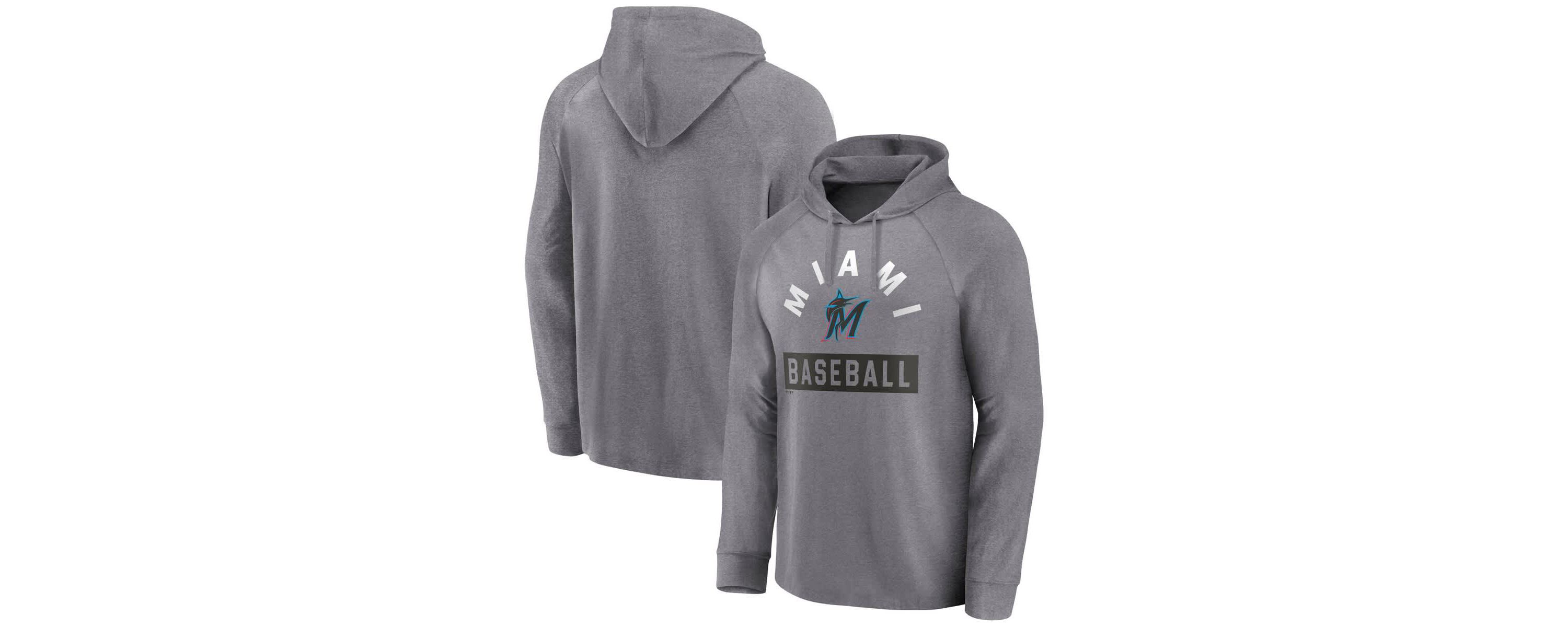 MLB Fanatics Miami Marlins No Time Off Raglan Pullover Hoodie