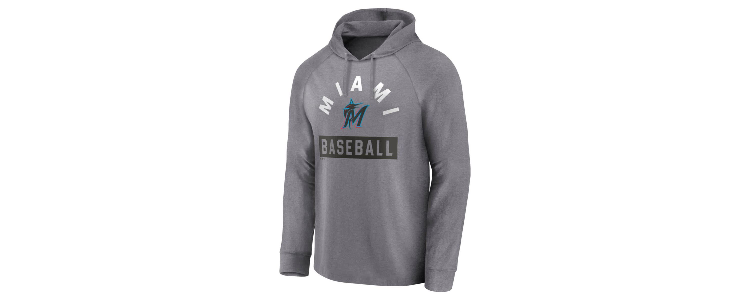 MLB Fanatics Miami Marlins No Time Off Raglan Pullover Hoodie