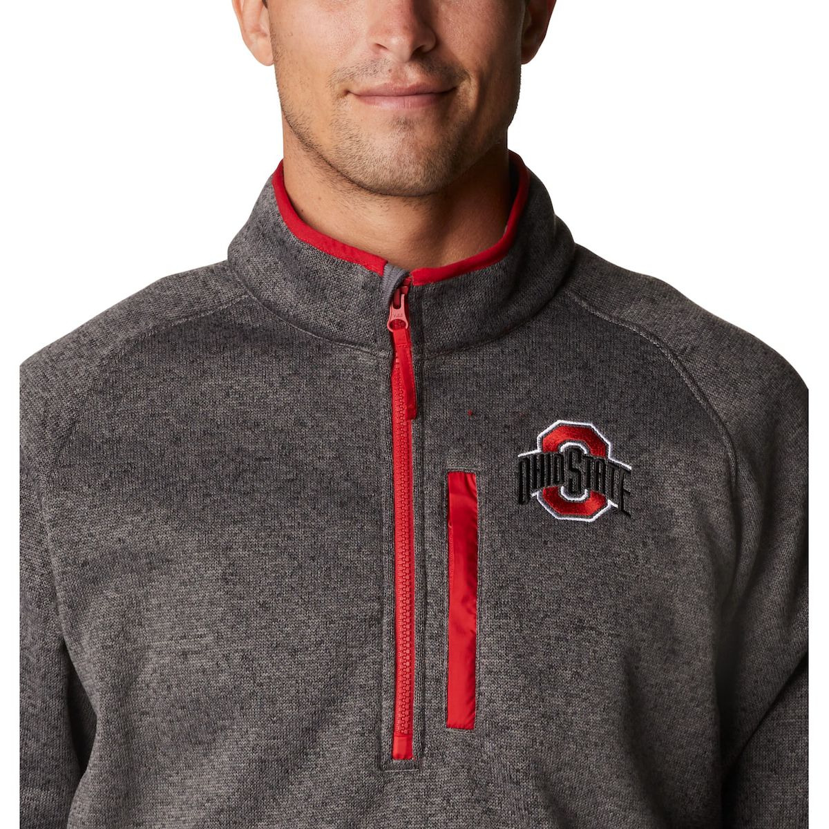 NCAA Ohio State Buckeyes Canyon Point Omni-Shield Raglan Half-Zip Pullover Top