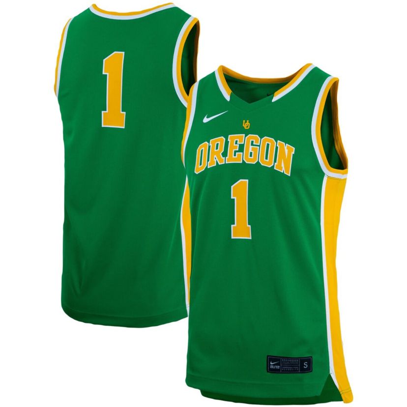 NCAA Unisex Nike #1 Oregon Ducks Basketball Throwback Replica Jersey