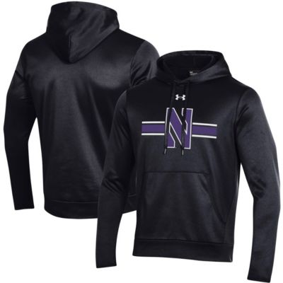 NCAA Under Armour Northwestern Wildcats Logo Stripe Fleece Pullover Hoodie