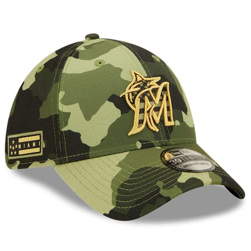 MLB Miami Marlins 2022 Armed Forces Day 39THIRTY Flex Hat