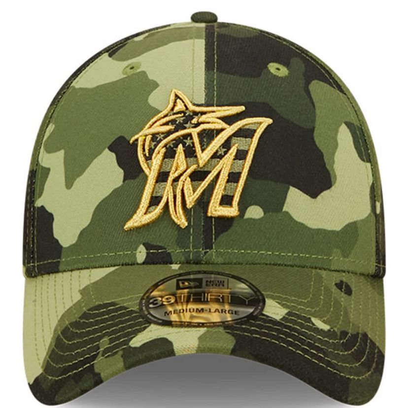MLB Miami Marlins 2022 Armed Forces Day 39THIRTY Flex Hat