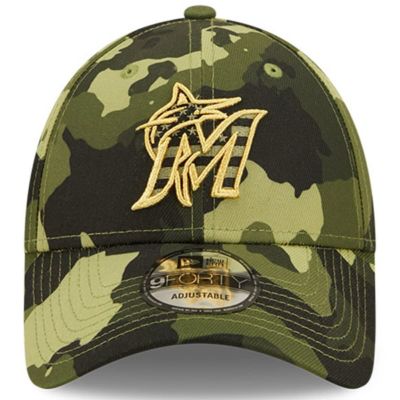 MLB Miami Marlins 2022 Armed Forces Day 9FORTY Snapback Adjustable Hat