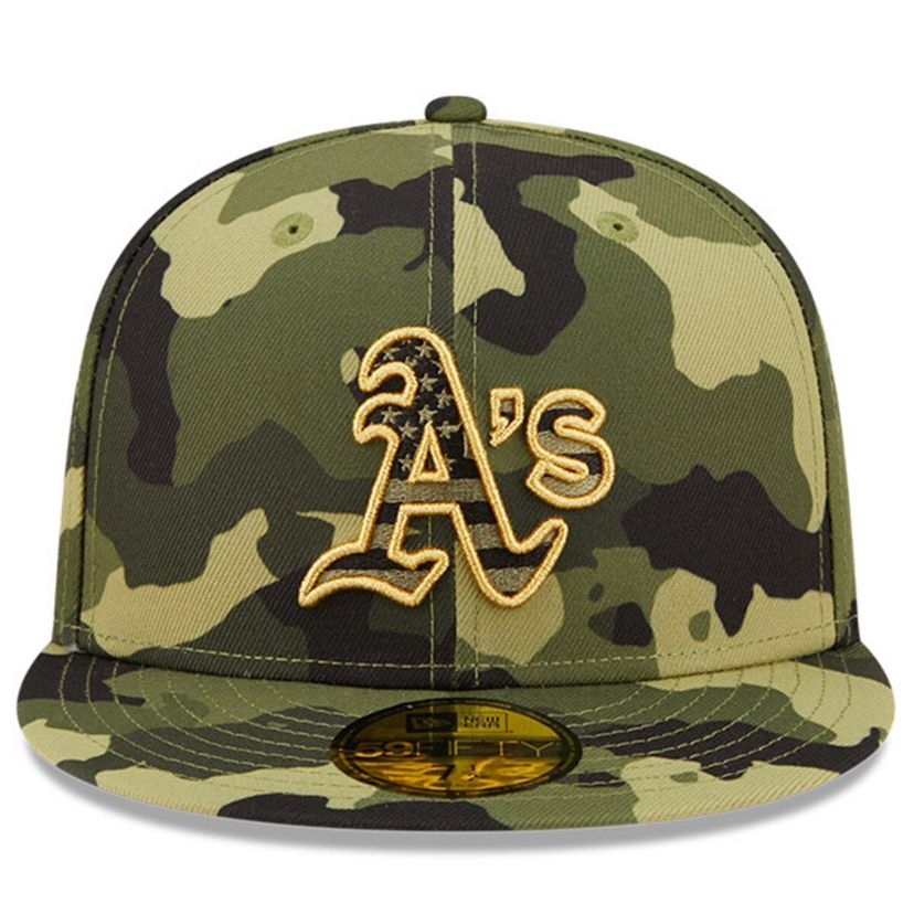 Cooperstown Teams Oakland Athletics 2022 Armed Forces Day On-Field 59FIFTY Fitted Hat