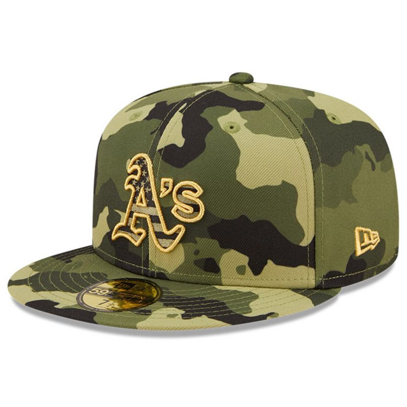 Cooperstown Teams Oakland Athletics 2022 Armed Forces Day On-Field 59FIFTY Fitted Hat