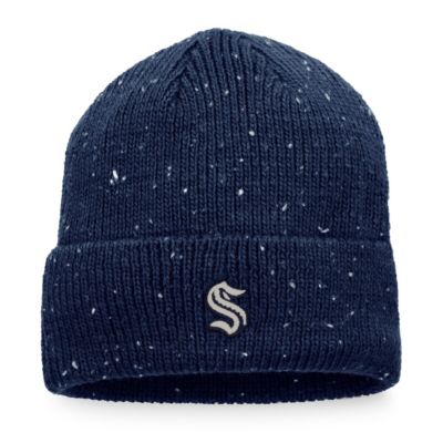 Men's NHL Fanatics Deep Sea Seattle Kraken Authentic Pro Rink Pinnacle Cuffed Knit Hat, Navy Blue