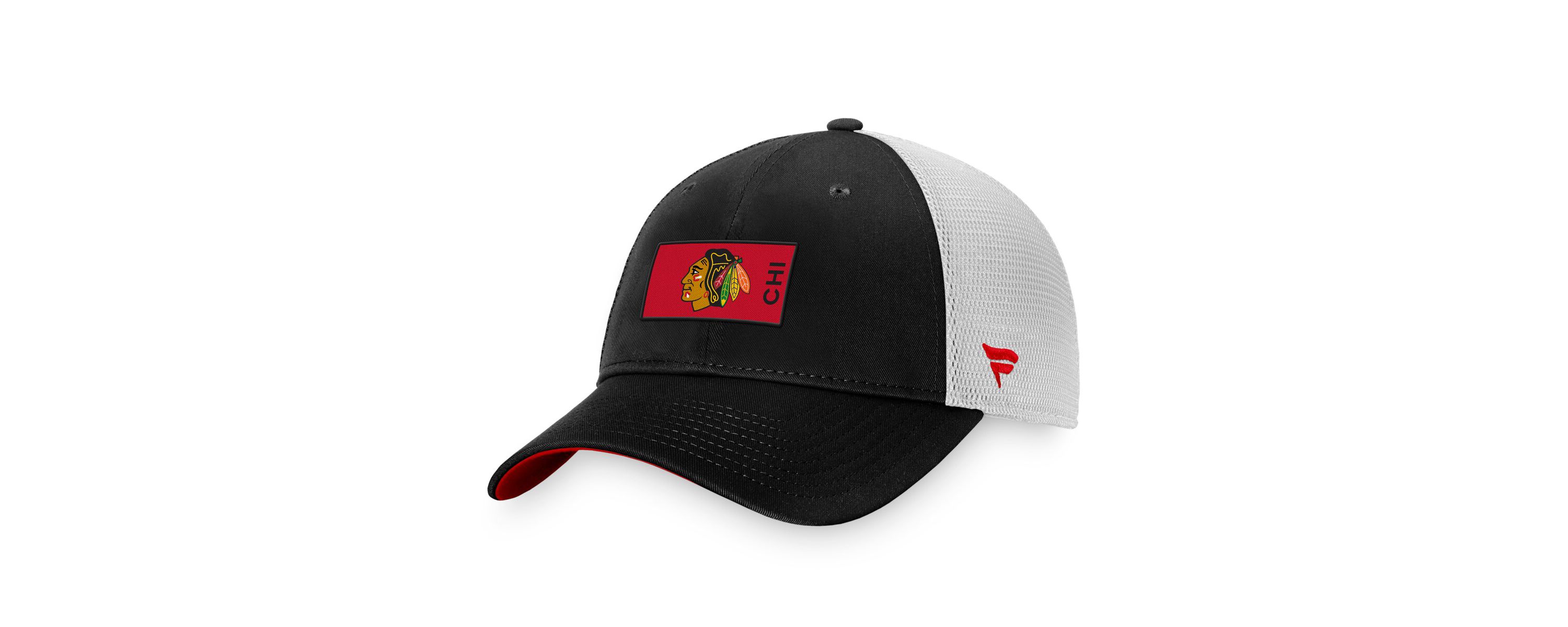 NHL Fanatics Black/White Chicago Blackhawks Authentic Pro Rink Trucker Snapback Hat