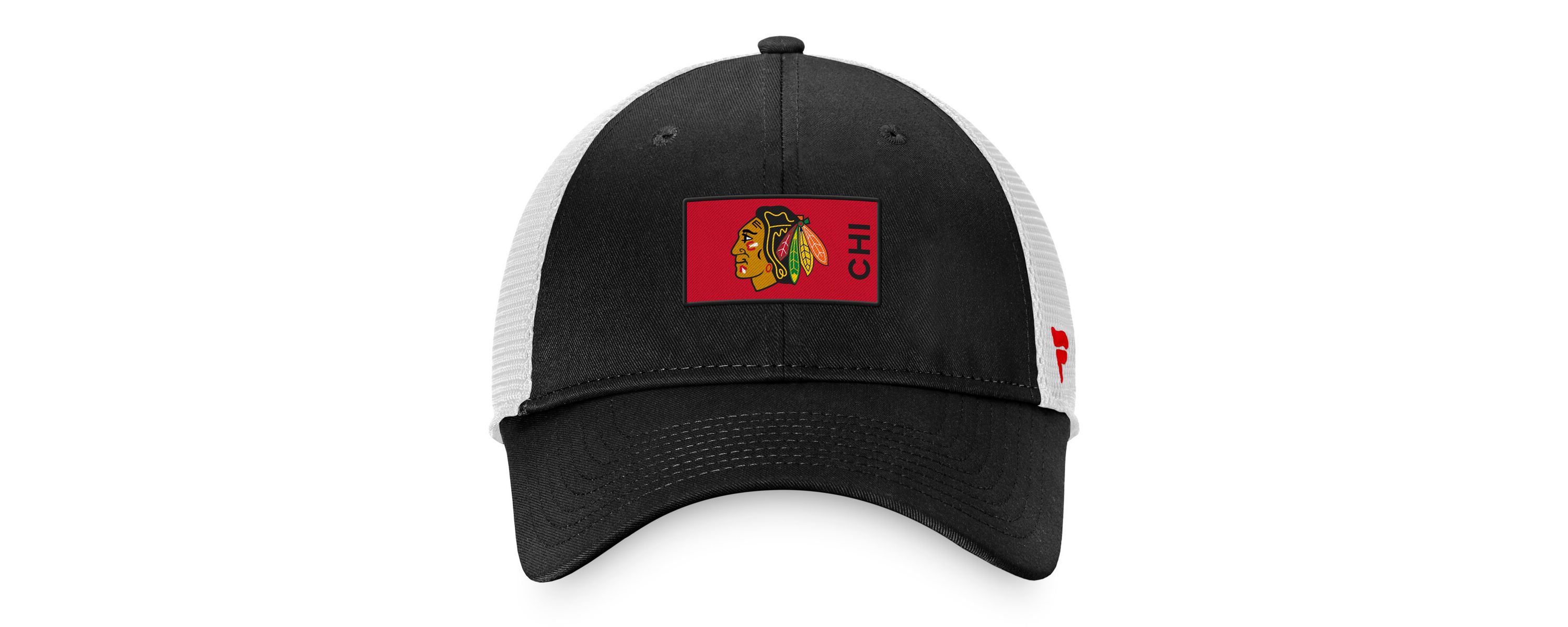 NHL Fanatics Black/White Chicago Blackhawks Authentic Pro Rink Trucker Snapback Hat