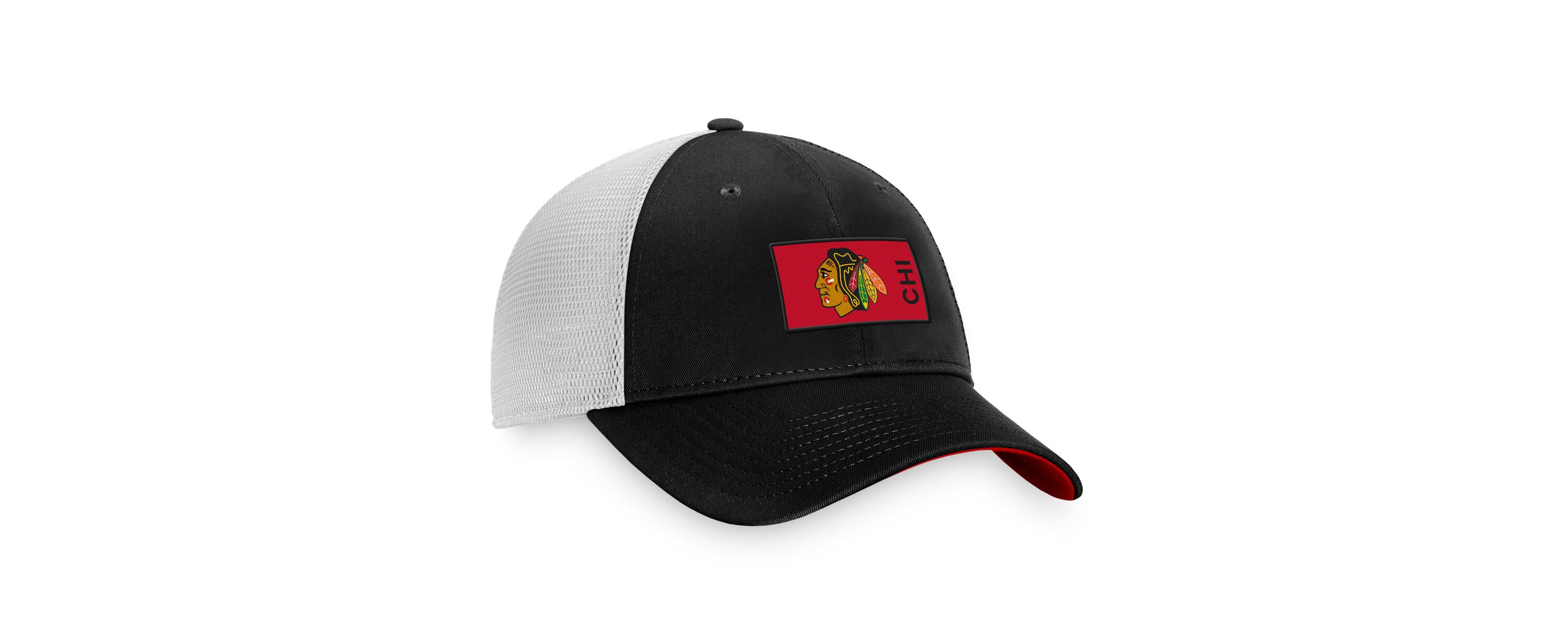 NHL Fanatics Black/White Chicago Blackhawks Authentic Pro Rink Trucker Snapback Hat