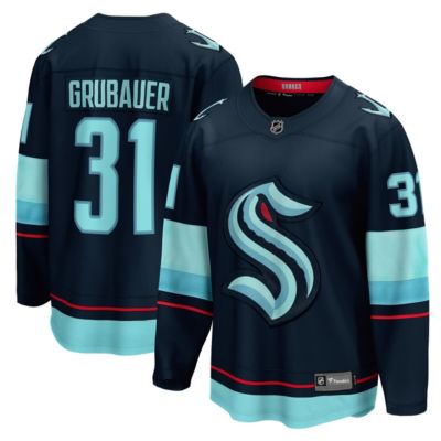 Men's NHL Fanatics Philipp Grubauer Seattle Kraken Home Breakaway Player Jersey, Navy Blue, 2XL