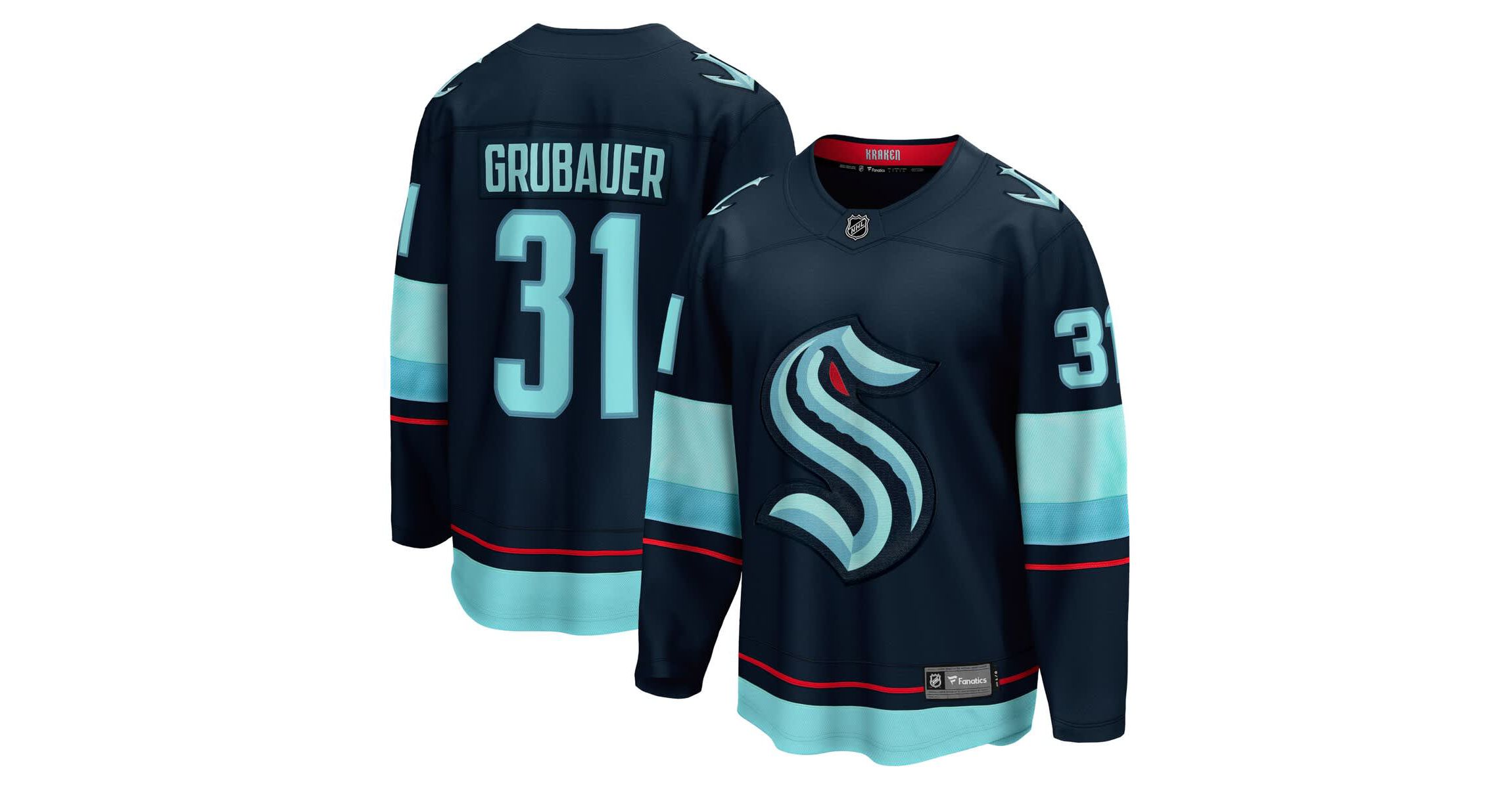 NHL Fanatics Philipp Grubauer Seattle Kraken Home Breakaway Player Jersey