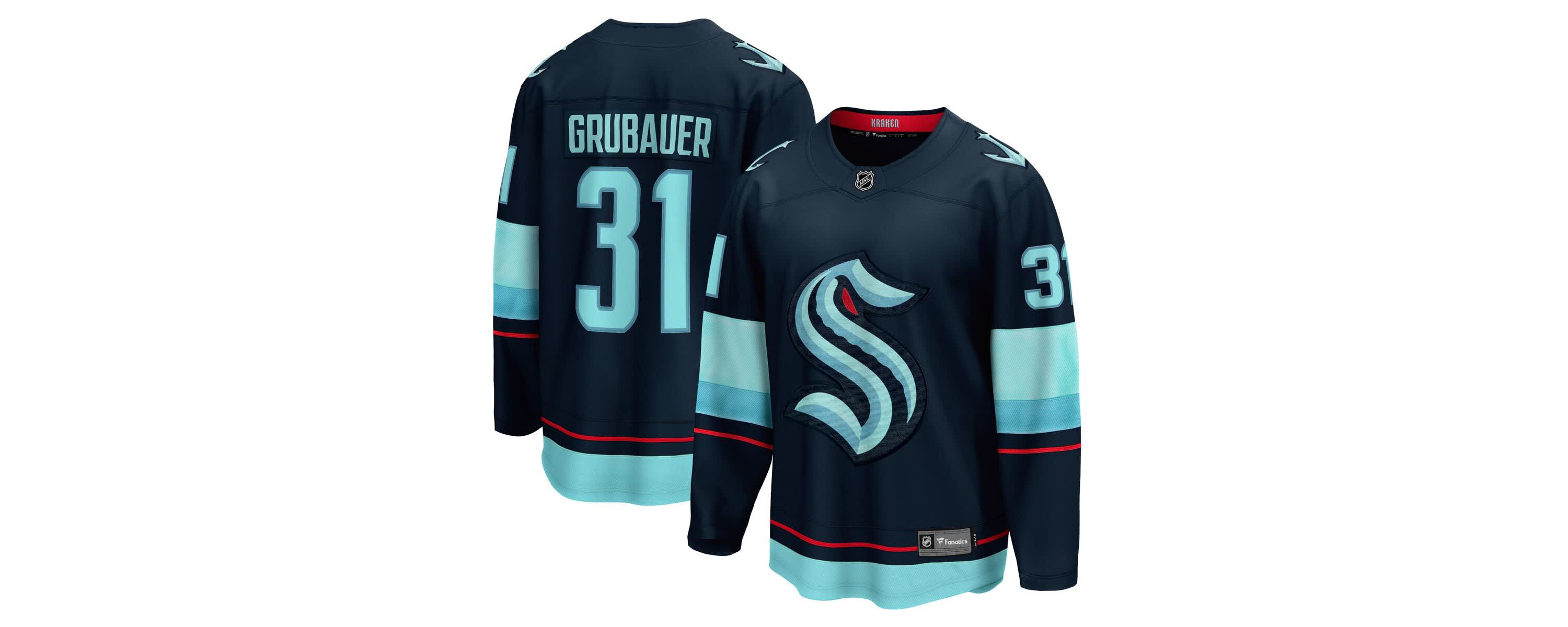 NHL Fanatics Philipp Grubauer Seattle Kraken Home Breakaway Player Jersey