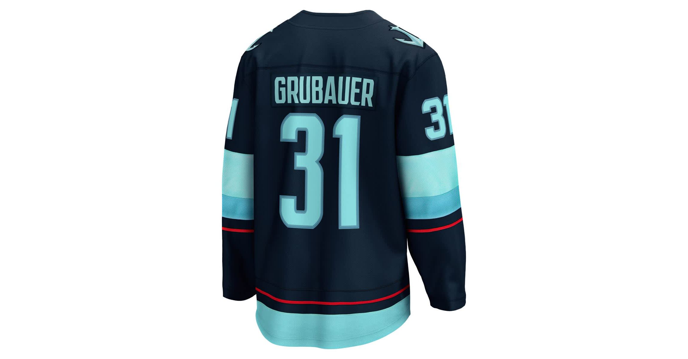 NHL Fanatics Philipp Grubauer Seattle Kraken Home Breakaway Player Jersey