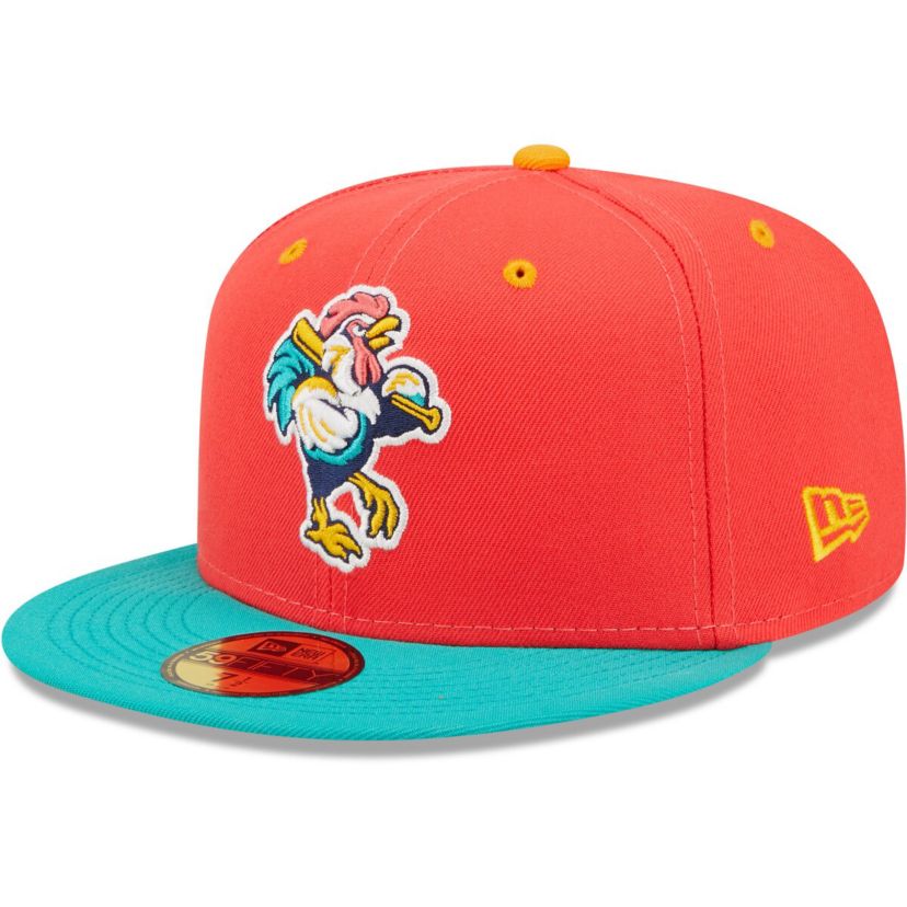 MiLB Coral/Turquoise Gallos de Delmarva Copa De La Diversion 59FIFTY Fitted Hat