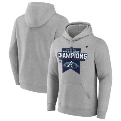 MLB Fanatics Atlanta Braves 2021 World Series s Locker Room Fitted Pullover Hoodie