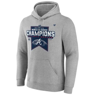 MLB Fanatics Atlanta Braves 2021 World Series s Locker Room Fitted Pullover Hoodie