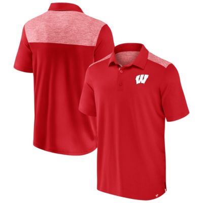 Men's NCAA Fanatics Wisconsin Badgers Long Shot Polo, Red, Small