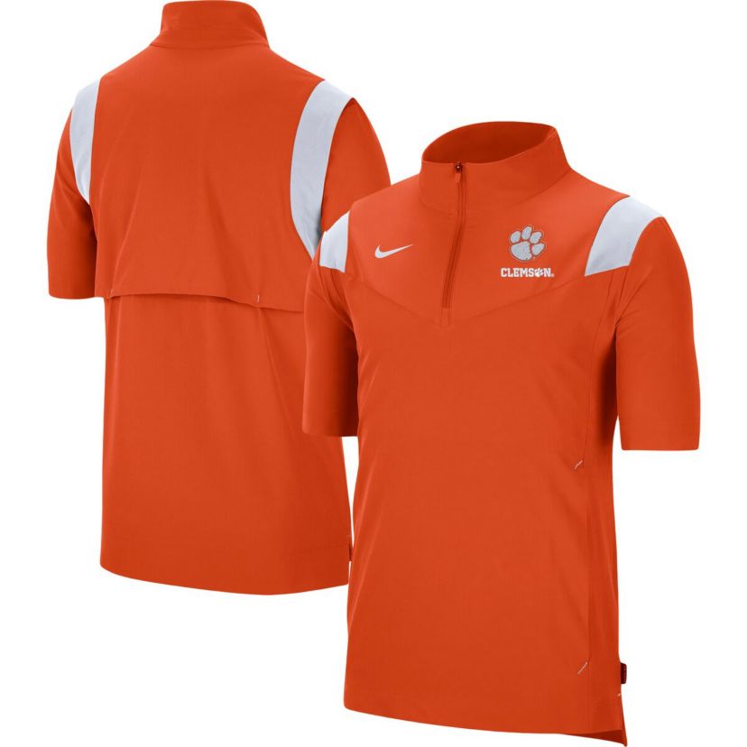 NCAA Nike Clemson Tigers Coach Short Sleeve Quarter-Zip Jacket
