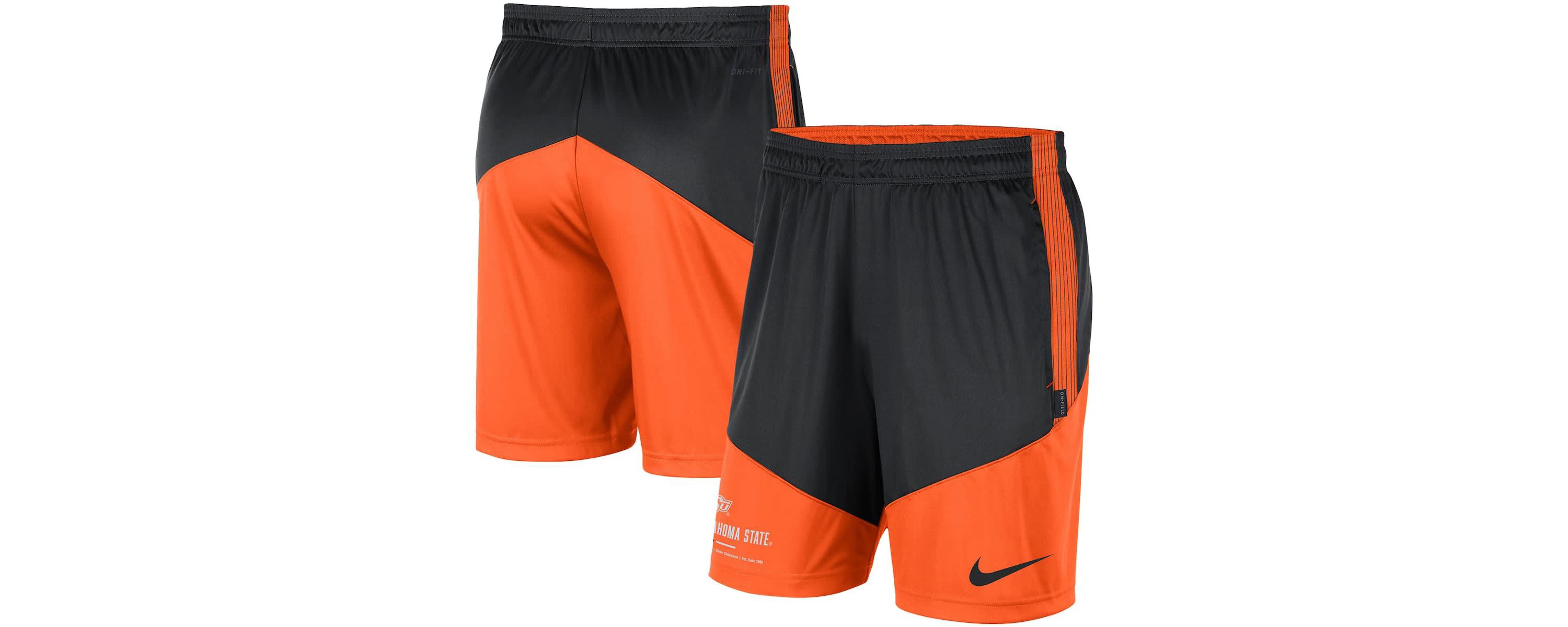 NCAA Nike Black/Orange Oklahoma State Cowboys Team Performance Knit Shorts