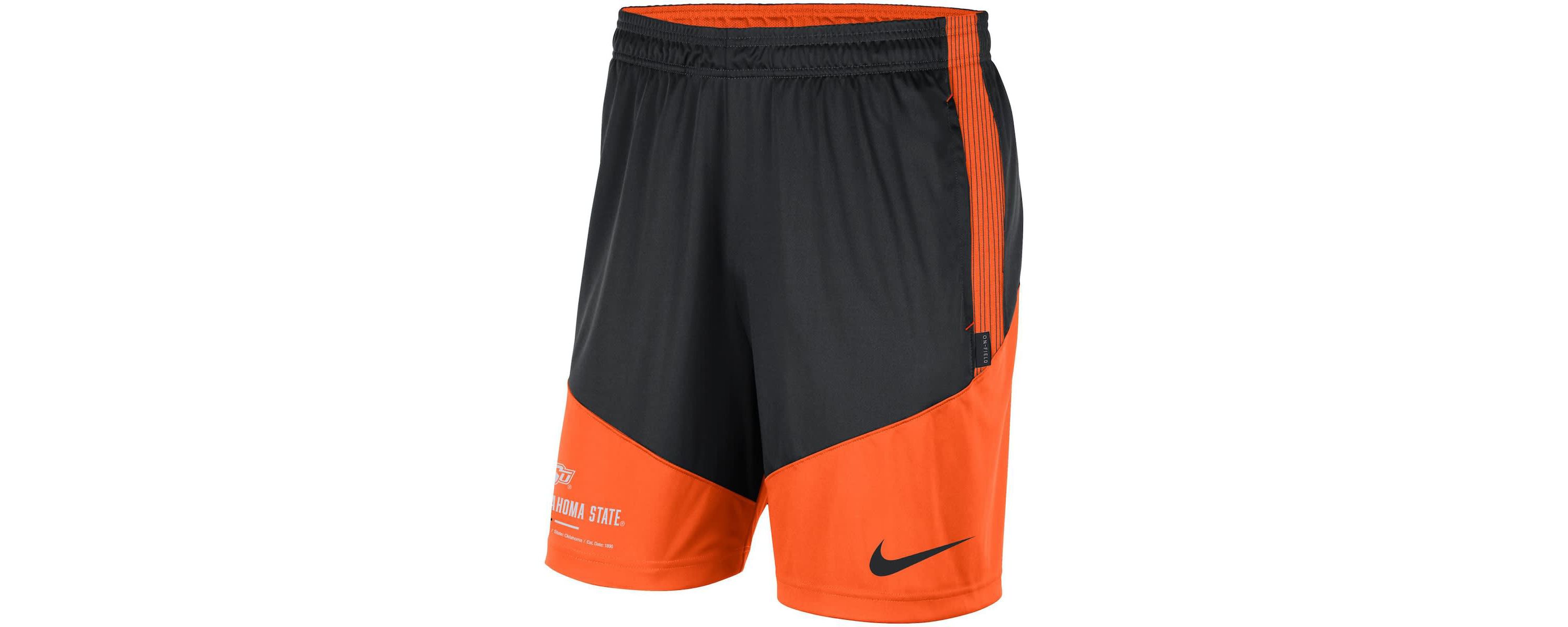 NCAA Nike Black/Orange Oklahoma State Cowboys Team Performance Knit Shorts