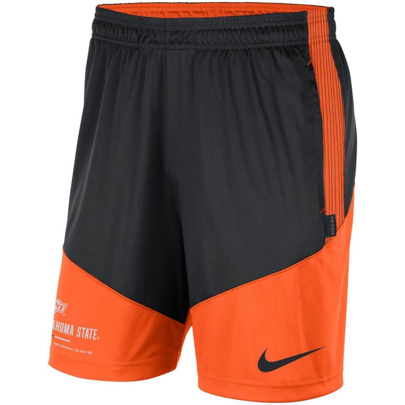 NCAA Nike Black/Orange Oklahoma State Cowboys Team Performance Knit Shorts