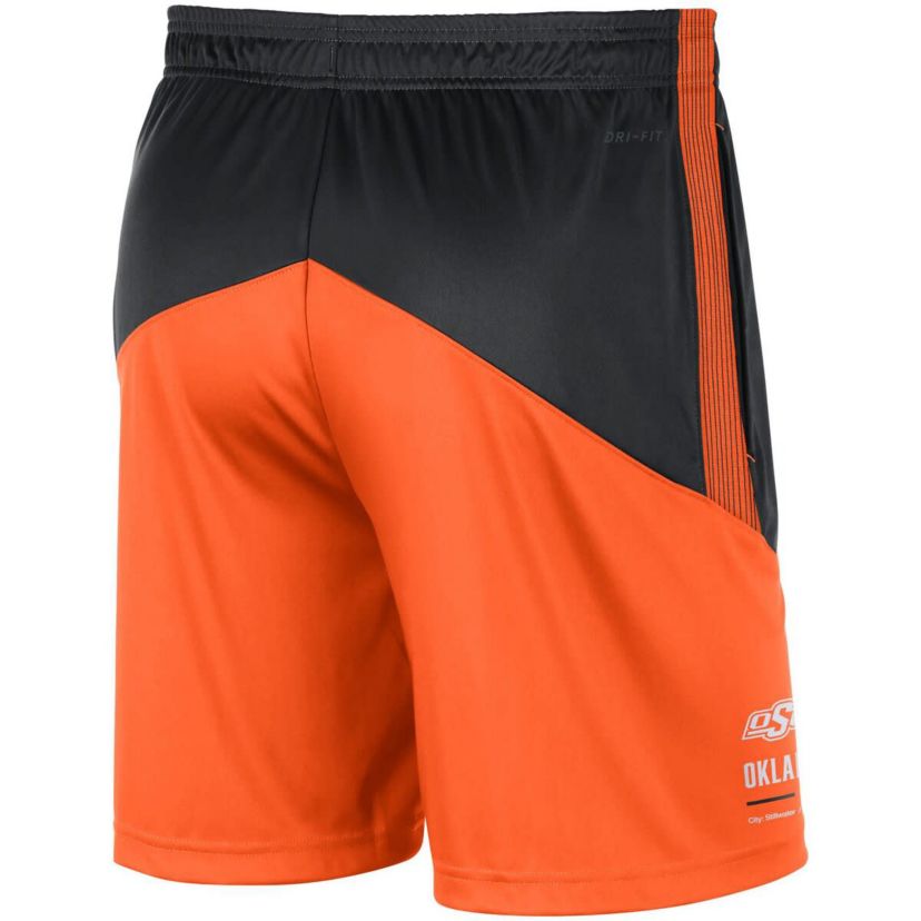 NCAA Nike Black/Orange Oklahoma State Cowboys Team Performance Knit Shorts