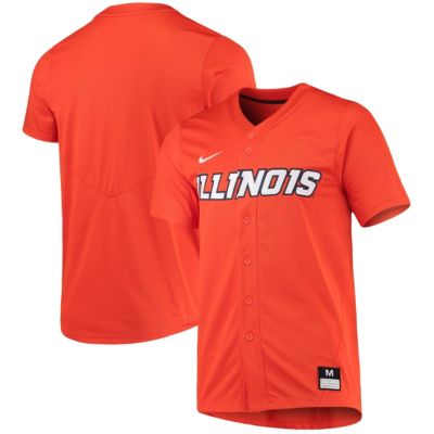 Men's NCAA Nike Illinois Fighting Illini Replica Baseball Jersey, Orange, Small