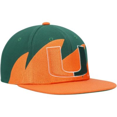 Miami (FL) Hurricanes NCAA Orange/Green Miami Hurricanes Sharktooth Snapback Hat