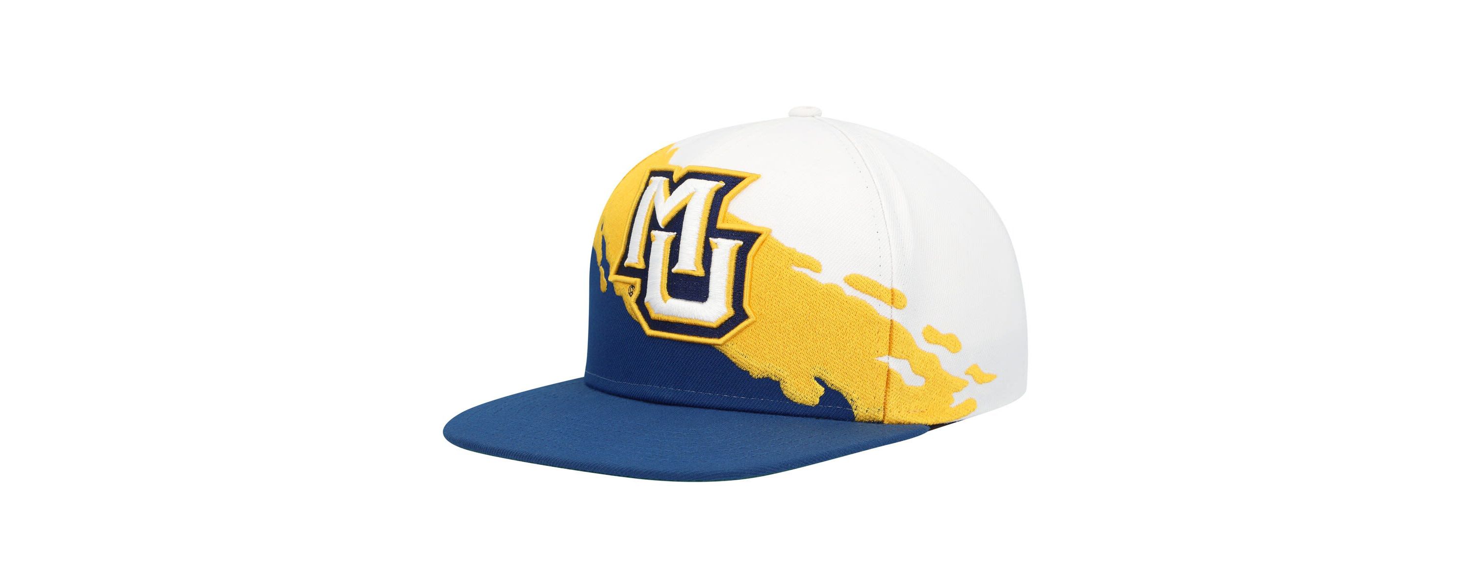 NCAA Navy/White Marquette Golden Eagles Paintbrush Snapback Hat