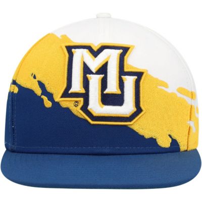 NCAA Navy/White Marquette Golden Eagles Paintbrush Snapback Hat