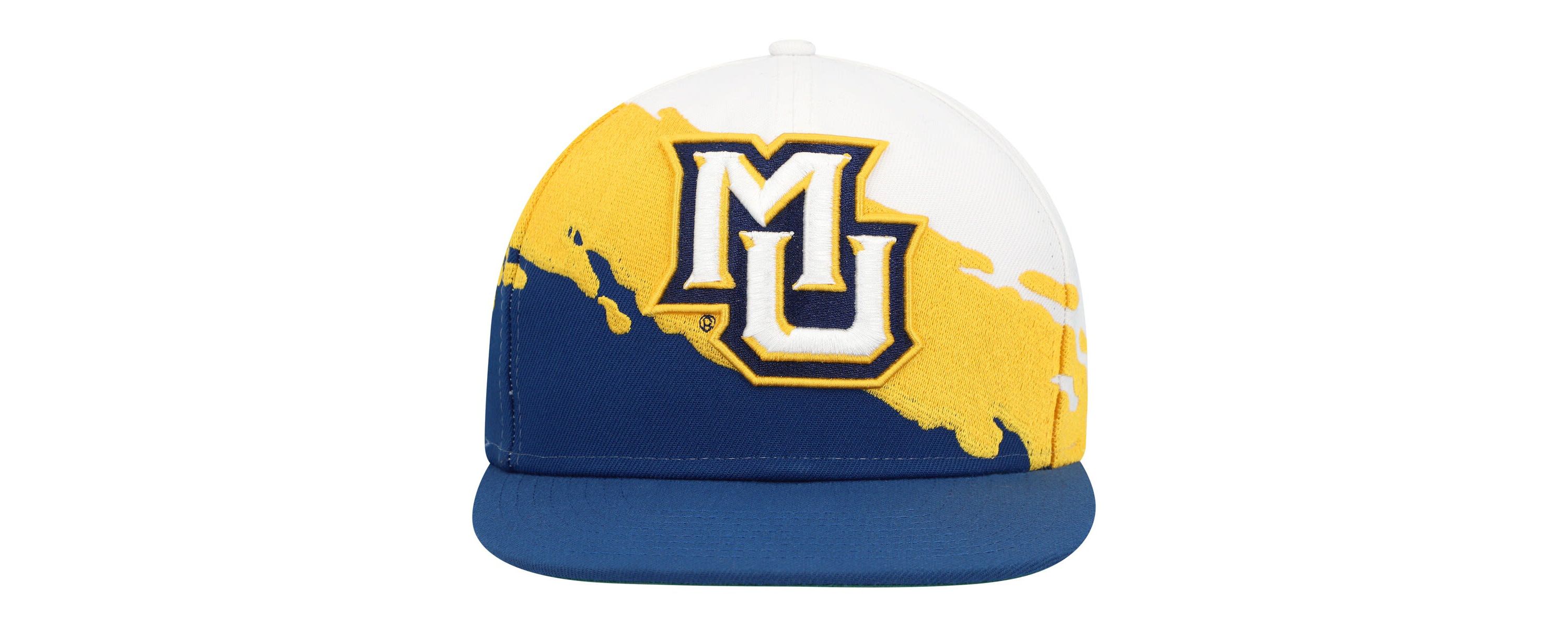 NCAA Navy/White Marquette Golden Eagles Paintbrush Snapback Hat