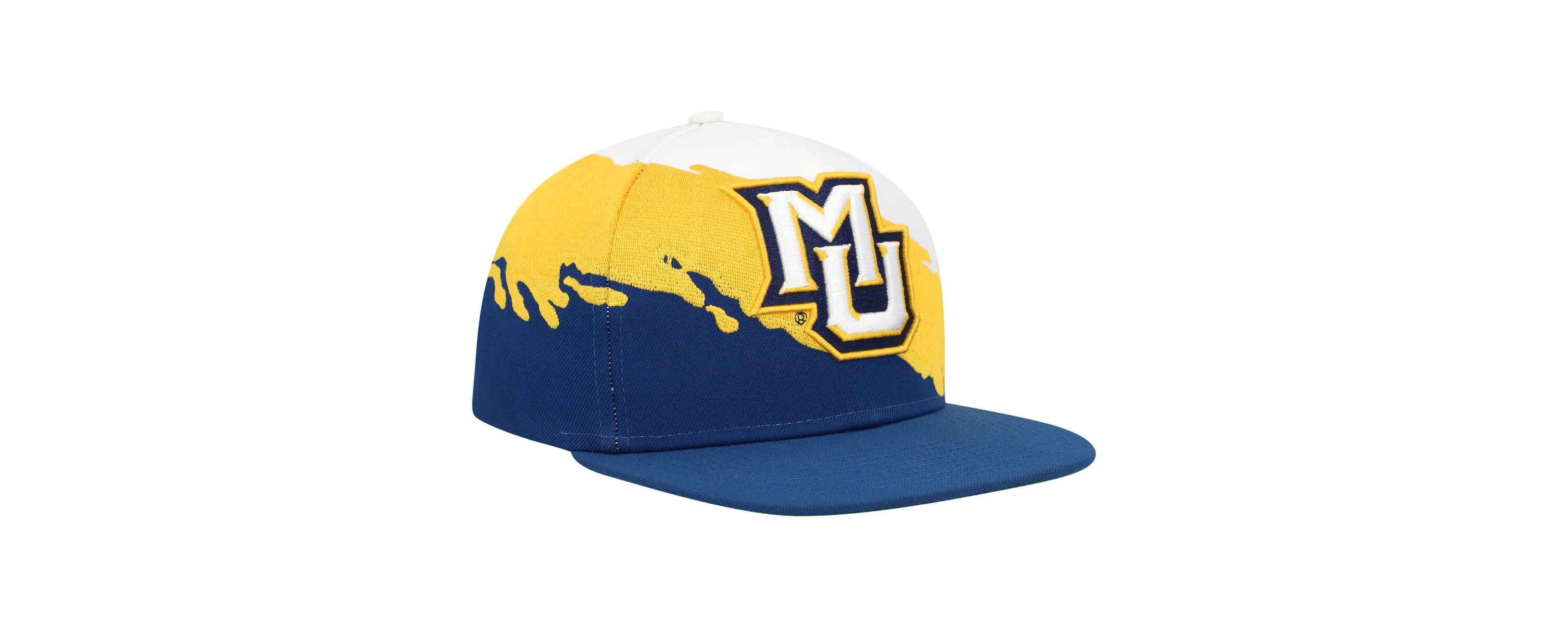 NCAA Navy/White Marquette Golden Eagles Paintbrush Snapback Hat
