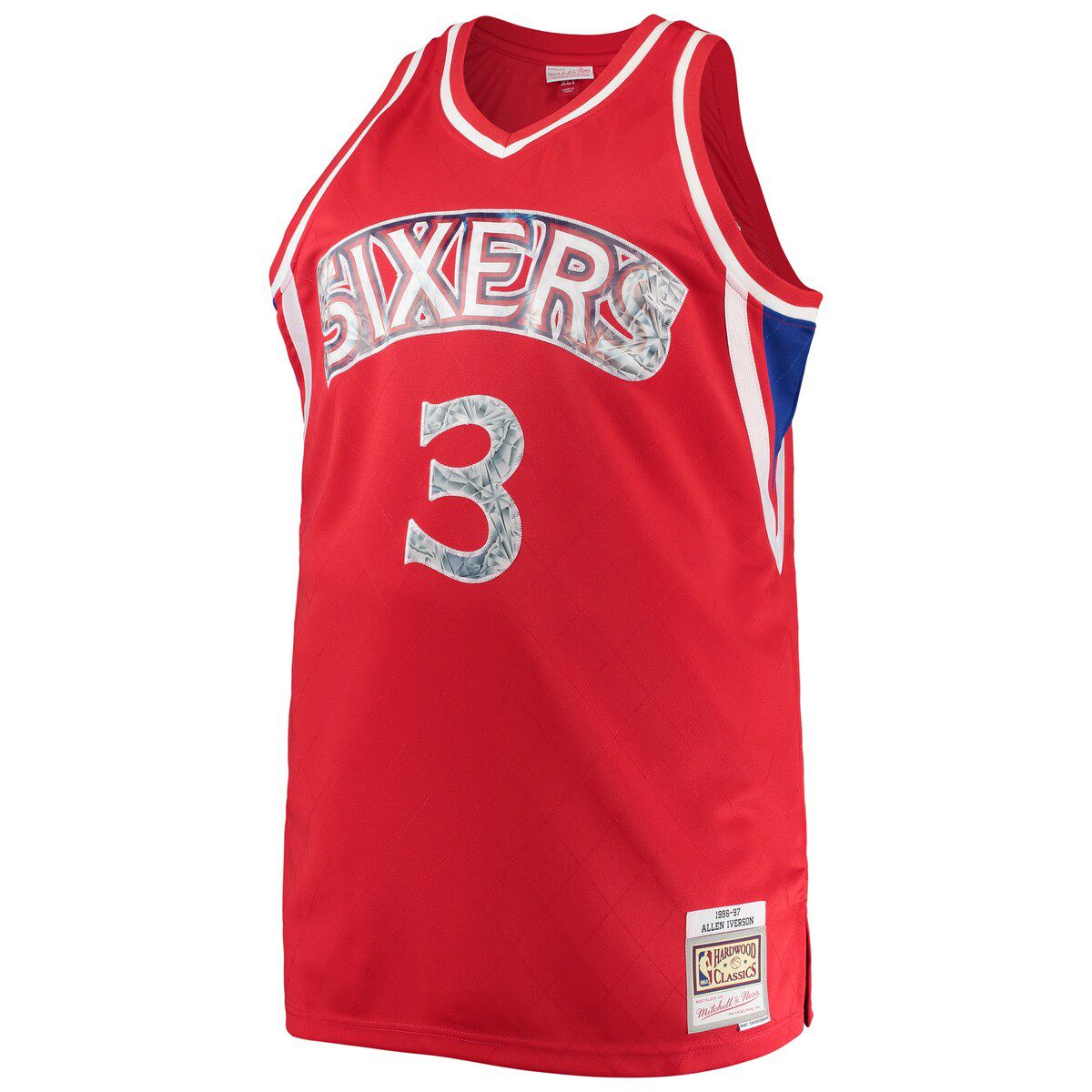 NBA Allen Iverson Philadelphia 76ers Big & Tall 1996/97 NBA 75th Anniversary Diamond Swingman Jersey
