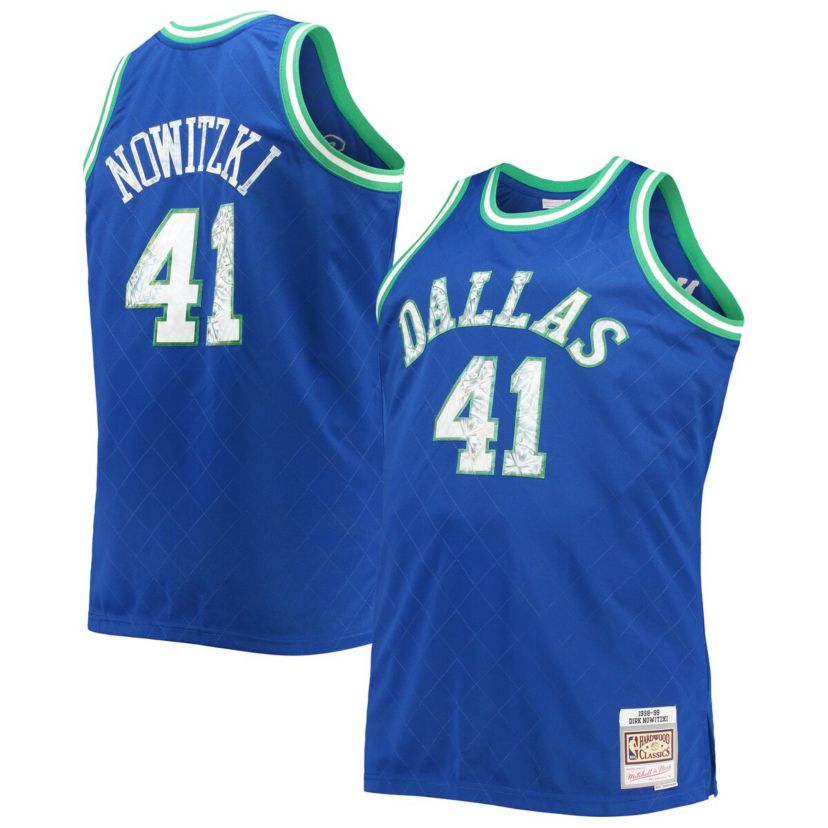 NBA Dirk Nowitzki Dallas Mavericks Big & Tall 1998/99 NBA 75th Anniversary Diamond Swingman Jersey
