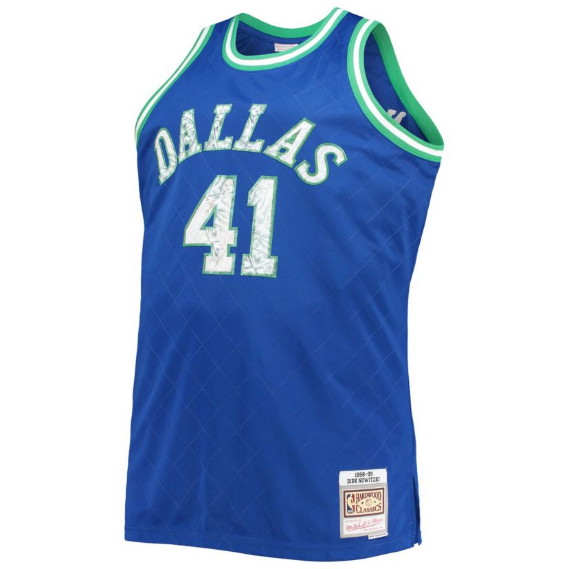 NBA Dirk Nowitzki Dallas Mavericks Big & Tall 1998/99 NBA 75th Anniversary Diamond Swingman Jersey