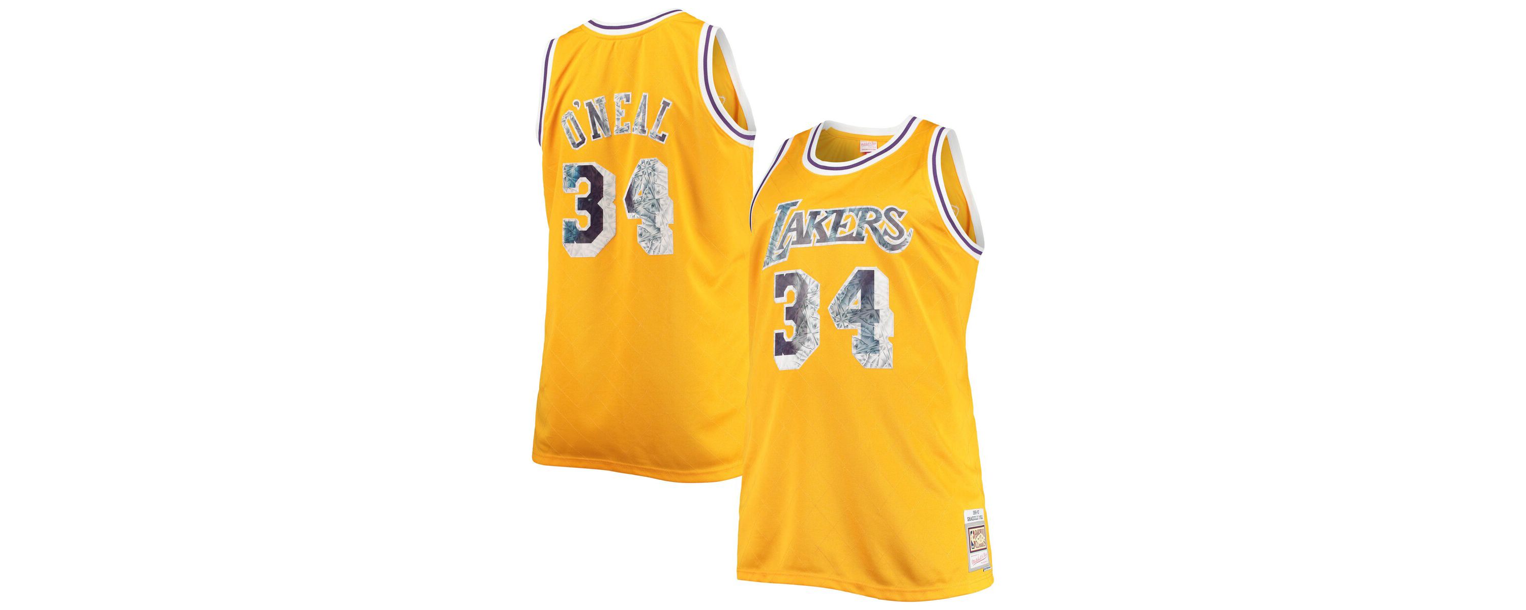 NBA Shaquille ONeal Los Angeles Lakers Big & Tall 1996-97 NBA 75th Anniversary Diamond Swingman Jersey