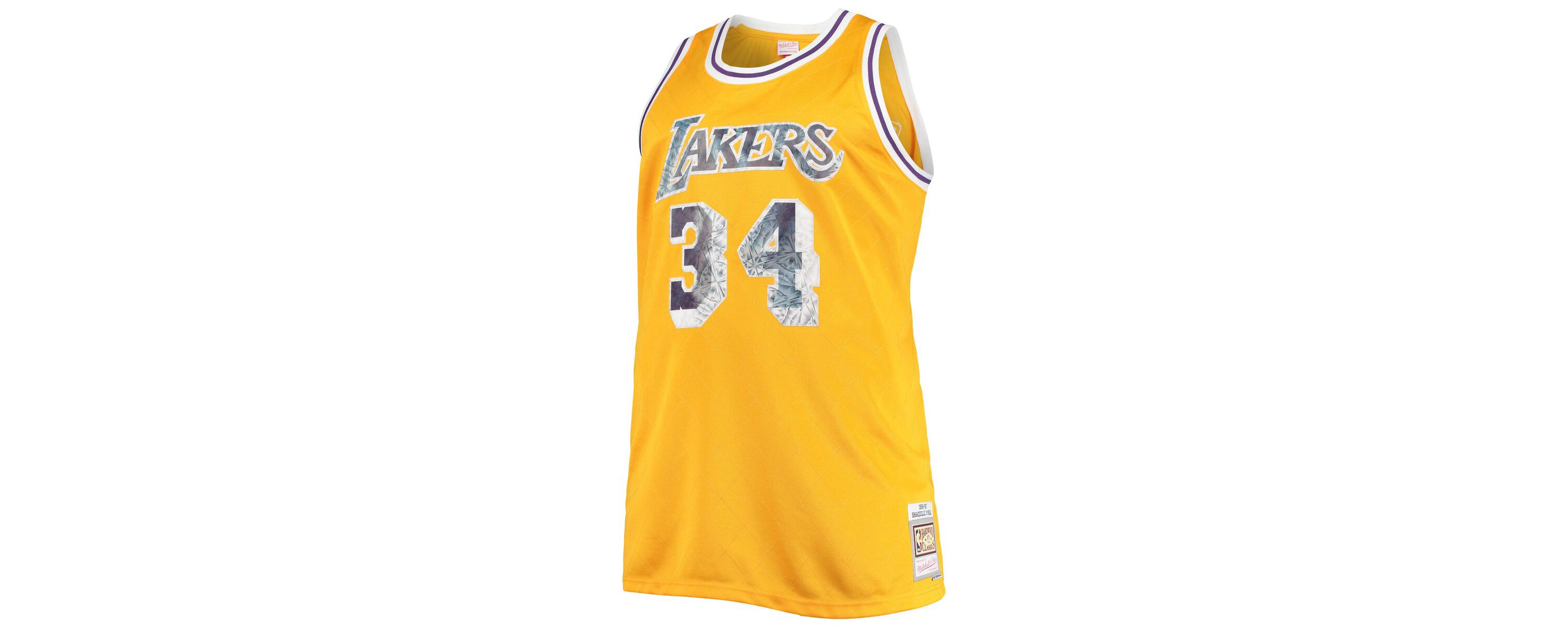 NBA Shaquille ONeal Los Angeles Lakers Big & Tall 1996-97 NBA 75th Anniversary Diamond Swingman Jersey