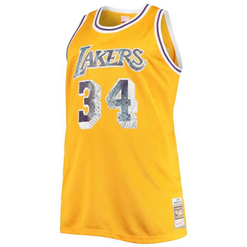 NBA Shaquille ONeal Los Angeles Lakers Big & Tall 1996-97 NBA 75th Anniversary Diamond Swingman Jersey