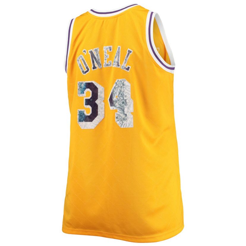 NBA Shaquille ONeal Los Angeles Lakers Big & Tall 1996-97 NBA 75th Anniversary Diamond Swingman Jersey