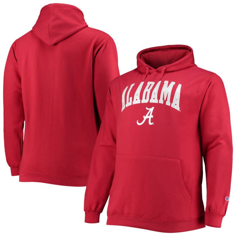 Alabama Crimson Tide NCAA Alabama Tide Big & Tall Arch Over Logo Powerblend Pullover Hoodie