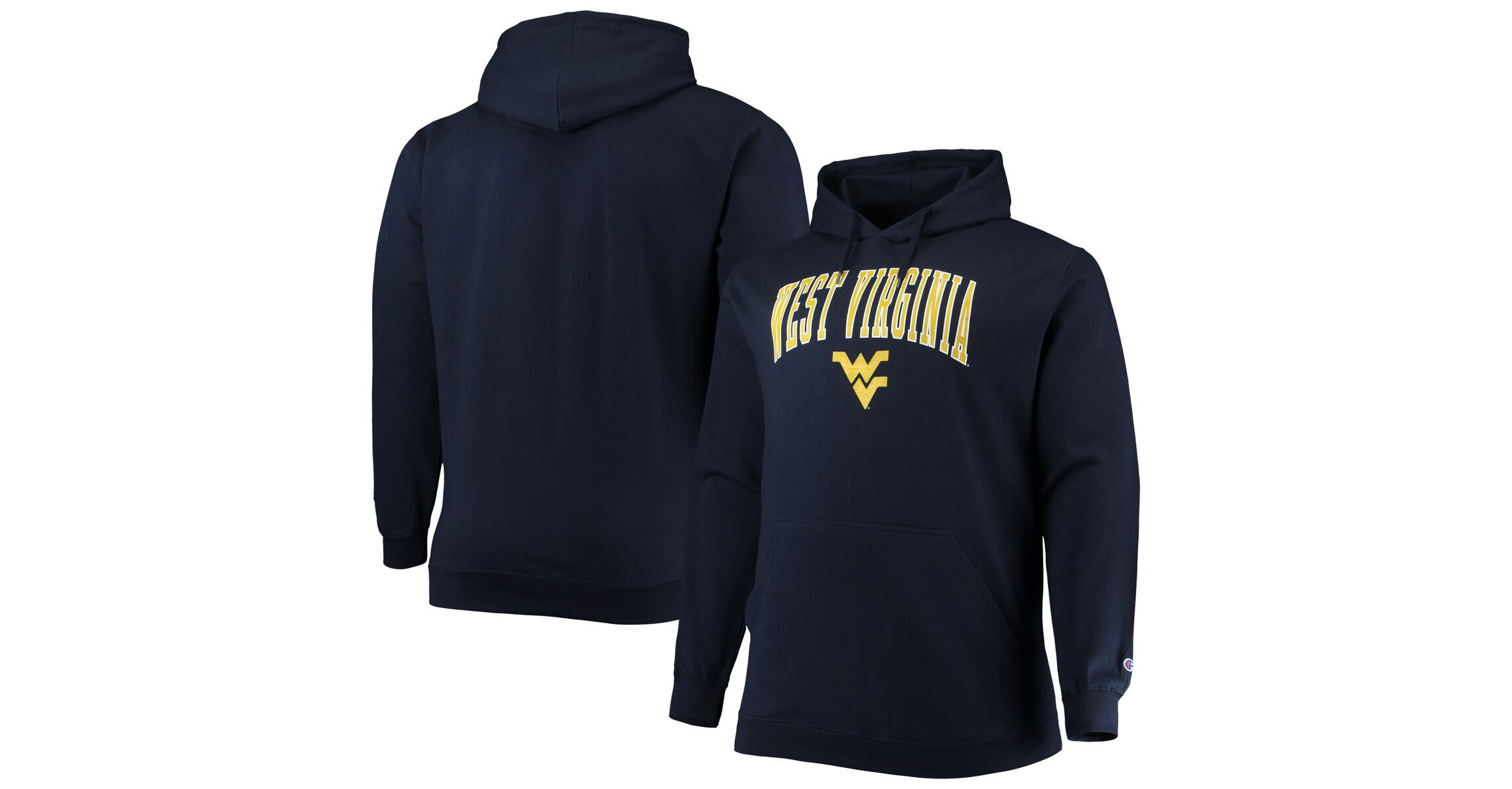 NCAA West Virginia Mountaineers Big & Tall Arch Over Logo Powerblend Pullover Hoodie