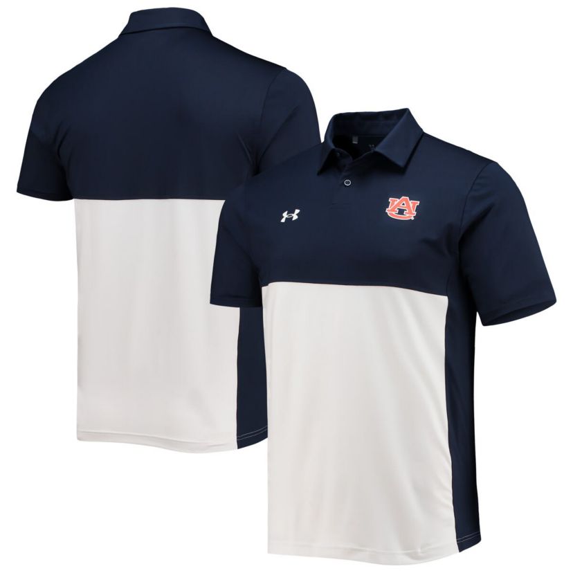 NCAA Under Armour Auburn Tigers 2022 Blocked Coaches Performance Polo