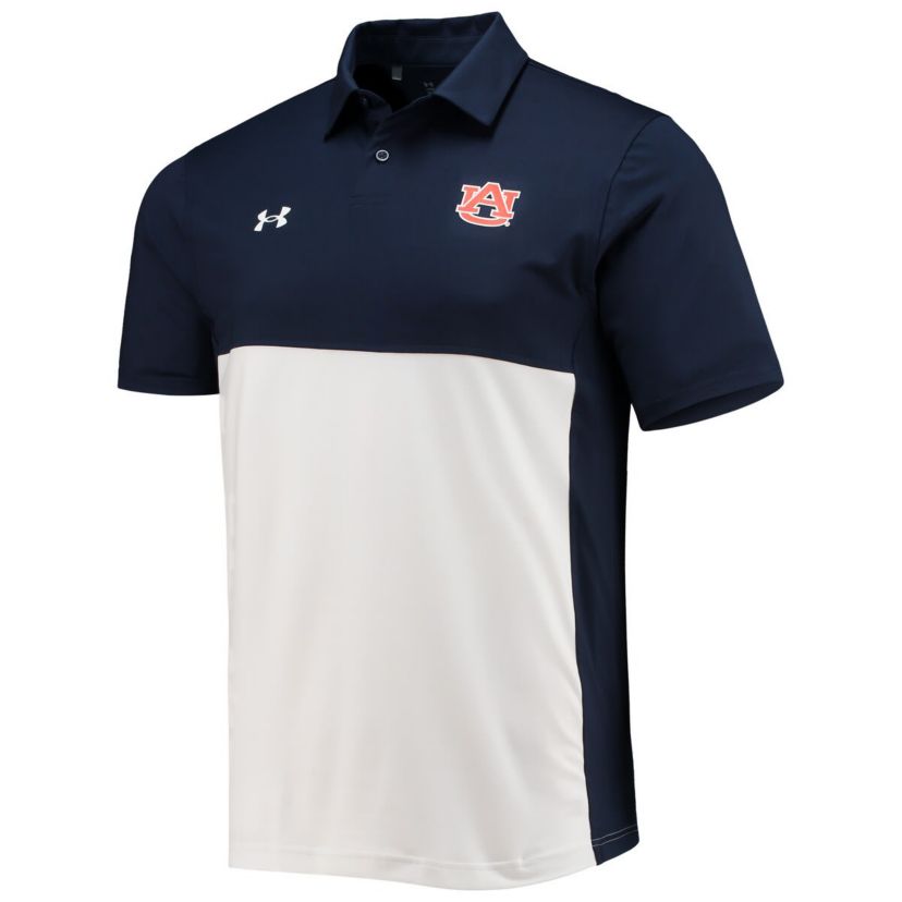 NCAA Under Armour Auburn Tigers 2022 Blocked Coaches Performance Polo